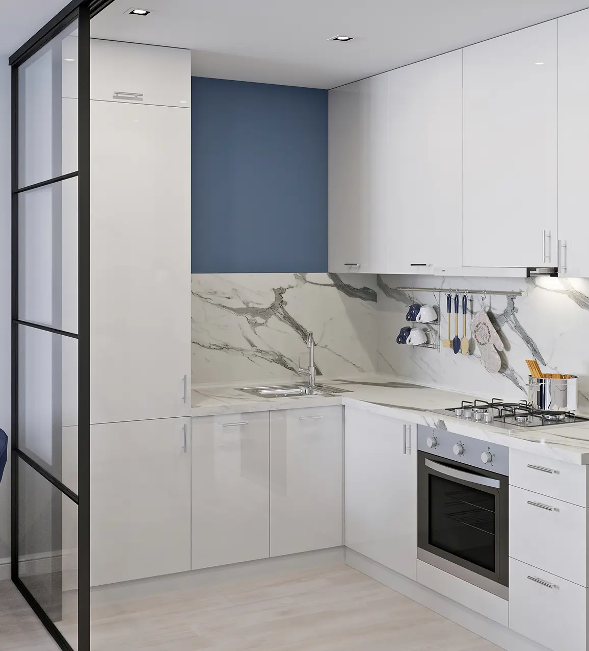 Кухня Аша белая 2.4 м